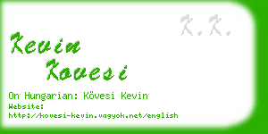 kevin kovesi business card
