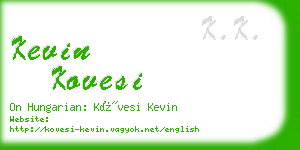 kevin kovesi business card